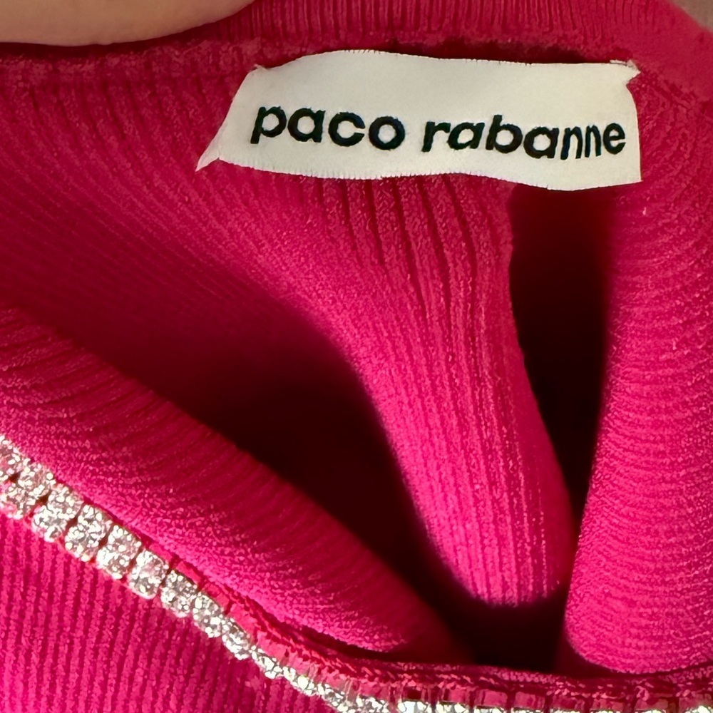 Paco Rabanne Crystal Embellished
Ribbed Knit Mini Dress in Pink
Raspberry, S - Picture 11 of 13